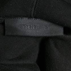 Fear of God Essentials Black Logo Print Cotton Hoodie L