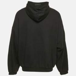 Fear of God Essentials Black Logo Print Cotton Hoodie L