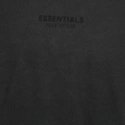Fear of God Essentials Black Logo Print Cotton Hoodie L