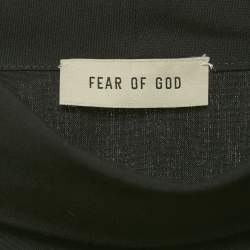 Fear of God Black Cotton Blend Reverse Collar Detail T-Shirt XS