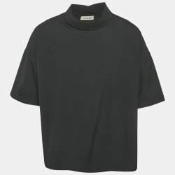 Fear of God Black Cotton Blend Reverse Collar Detail T-Shirt XS