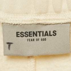 Pre Owned Essentials Fear of God Cream Cotton Fleece Shorts