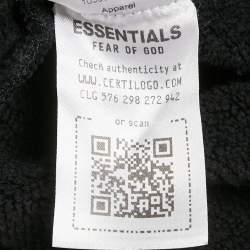 Pre Owned Fear of God Essentials Black Embroidered Cotton Zip-Up Sweatshirt XL
