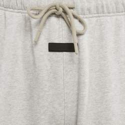 Pre Owned Essentials Fear of God Grey Logo Patch Cotton Sweatpants S