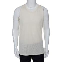 Fear of God Fifth Collection Cream Perforated Knit Sleeveless T Shirt S 