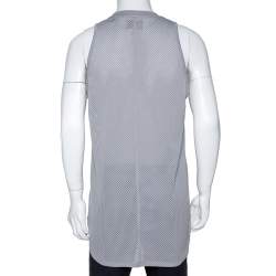 Pre Owned Fear of God Fifth Collection Grey Perforated Knit Sleeveless T Shirt S