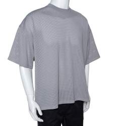 Fear of God Fifth Collection Grey Perforated Knit Oversized T Shirt S 