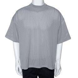 Fear of God Fifth Collection Grey Perforated Knit Oversized T Shirt S 