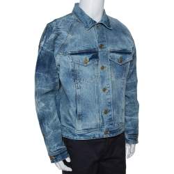 Fear Of God Fifth Collection Indigo Acid Wash Denim Trucker Jacket M