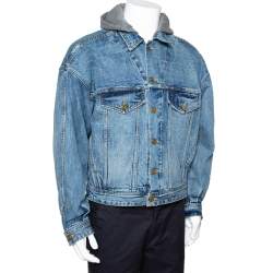 Fear Of God Fifth Collection Indigo Denim Hooded Trucker Jacket M