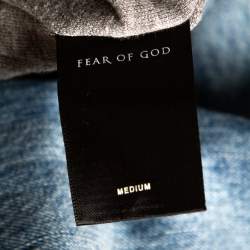 Fear Of God Fifth Collection Indigo Denim Hooded Trucker Jacket M