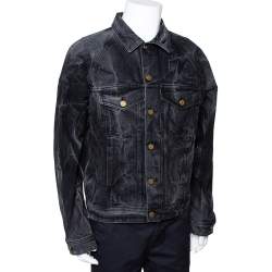 Fear Of God Black Acid Washed Denim Trucker Jacket M