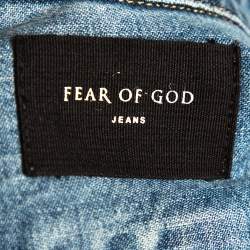 Fear Of God Indigo Light Wash Denim Long Sleeve Shirt S