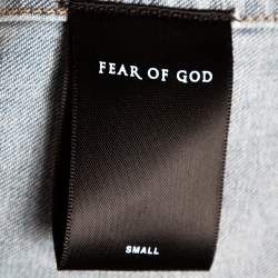 Fear Of God Indigo Light Wash Denim Long Sleeve Shirt S