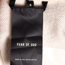 Fear Of God Sixth Collection Cream Cotton Appliqued Mock Neck Sweatshirt S