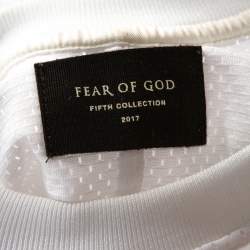 Fear of God Fifth Collection White Mesh Baseball T-Shirt S