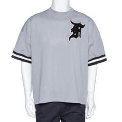 Fear of God Grey Mesh Baseball Jersey Oversized T-Shirt S
