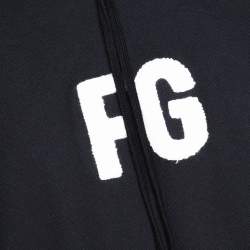 Fear of God Sixth Collection Black Logo Appliqued Mock Neck Sweatshirt S 