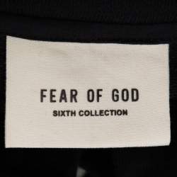 Fear of God Sixth Collection Black Logo Appliqued Mock Neck Sweatshirt S 
