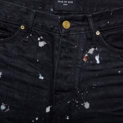 Fear of God Black Denim Zip Detail Painters Selvedge Jeans S