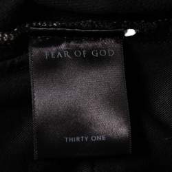 Fear of God Fourth Collection Black Distressed Zipped Hem Jeans M