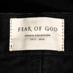 Fear of God Fourth Collection Black Distressed Zipped Hem Jeans M
