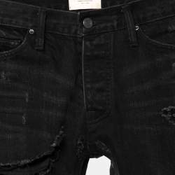Fear of God Fourth Collection Black Distressed Zipped Hem Jeans M
