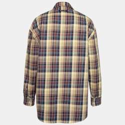Fear of God Yellow Multicolor Plaid Pattern Long-Sleeve Shirt L