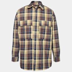 Fear of God Yellow Multicolor Plaid Pattern Long-Sleeve Shirt L