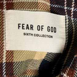 Fear of God Yellow Multicolor Plaid Pattern Long-Sleeve Shirt L