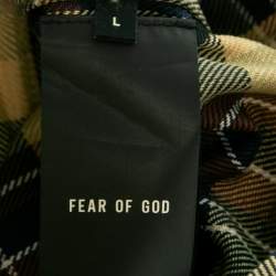 Fear of God Yellow Multicolor Plaid Pattern Long-Sleeve Shirt L