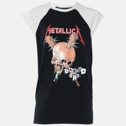 Fear of God Black Metallica Printed Cotton Knit Sleeveless T-Shirt