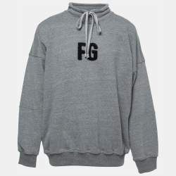 Fear of God Sixth Collection Grey Cotton FG Embroidered Sweatshirt XL