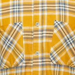Fear of God Yellow Tartan Wool Button Front Cutoff Shirt XXL