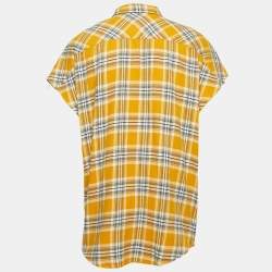 Fear of God Yellow Tartan Wool Button Front Cutoff Shirt XXL