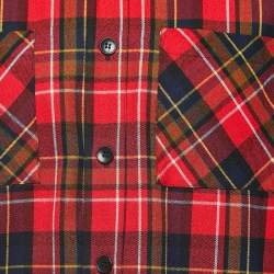 Fear of God Red Plaid Cotton Button Front Full Sleeve Shirt L