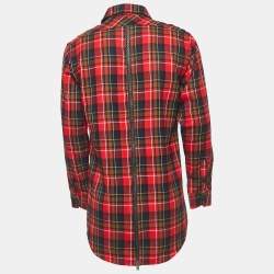Fear of God Red Plaid Cotton Button Front Full Sleeve Shirt L