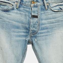 Fear of God Blue Denim Knee Ripped Jeans M Waist 33''