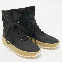 Fear of God Black Canvas and Nubuck Leather Jungle High Top Sneakers Size 41