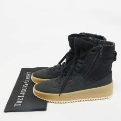 Fear of God Black Canvas and Nubuck Leather Jungle High Top Sneakers Size 41