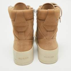 Fear Of God Brown Nubuck Leather Military High Top Sneakers Size 42