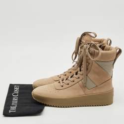 Fear of God Beige Nubuck Leather and Canvas Military Sneakers Size 41