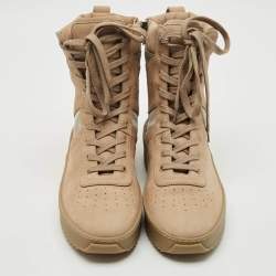 Fear of God Beige Nubuck Leather and Canvas Military Sneakers Size 41