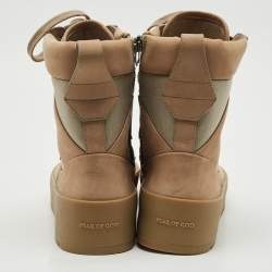 Fear of God Beige Nubuck Leather and Canvas Military Sneakers Size 41