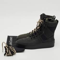 Fear of God Black Nubuck Leather and Canvas Military Sneakers Size 41