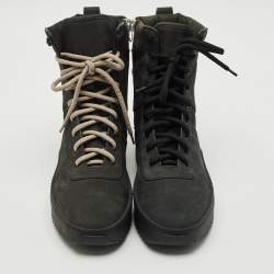 Fear of God Black Nubuck Leather and Canvas Military Sneakers Size 41