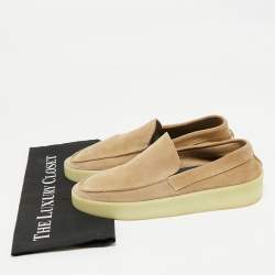 Pre Owned Fear of God Beige Suede Slip On Loafers Size 41