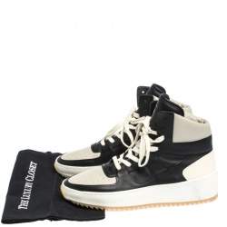 Fear Of God White/Black Leather Basketball High Top Sneakers Size 41