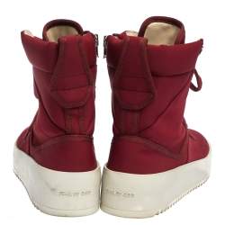 Fear Of God Burgundy Canvas Jungle High Top Sneakers Size 41