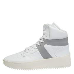 Fear Of God White/Grey Leather Basketball High Top Sneakers Size 41